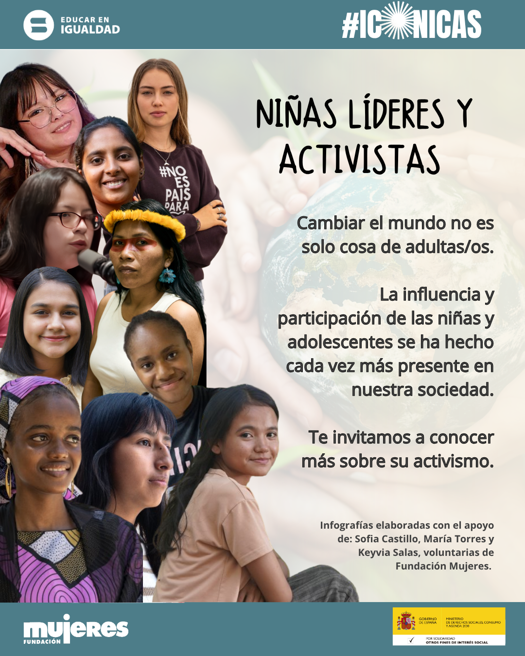 Foto con retrato de niñas líderes